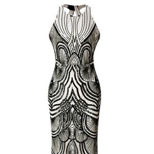 1920s Inspired Backless Sequin Gown